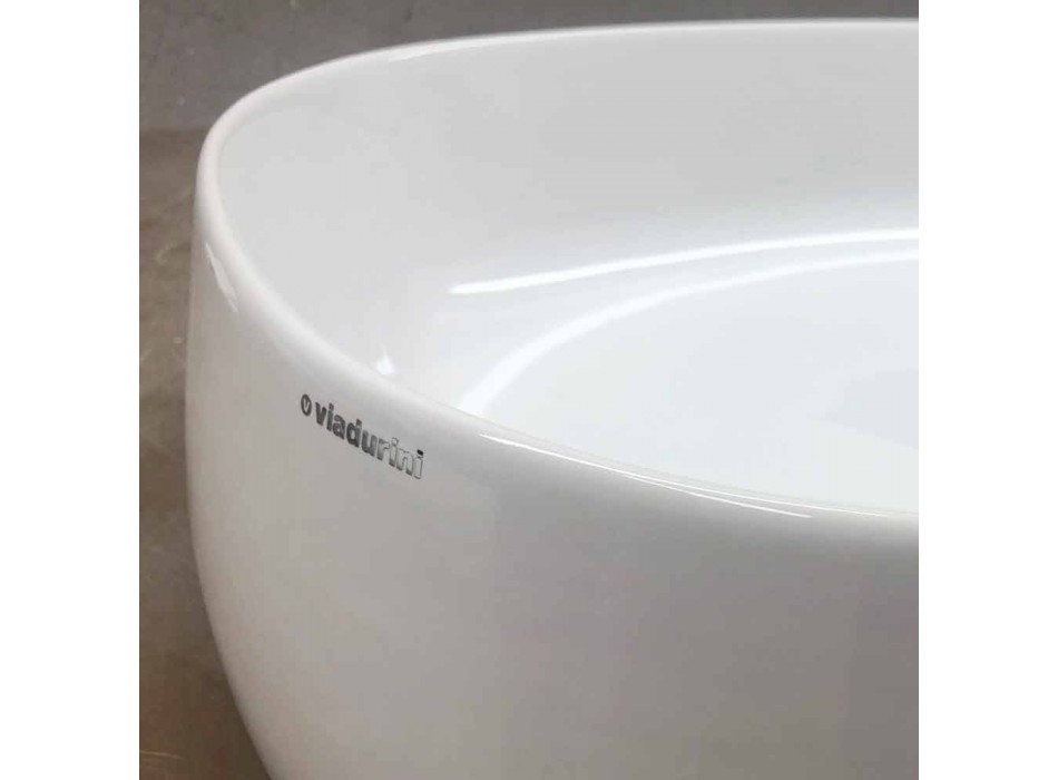 Oval bänkskål L 60 cm i modern keramik tillverkad i Italien - Cordino Viadurini