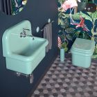 Tvättställ för att möblera badrummet i vattengrönt Enfärgad Keramik - Jasmin Viadurini