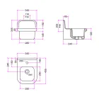 Rektangulärt upphängt keramiskt tvättställ - Elodie Viadurini