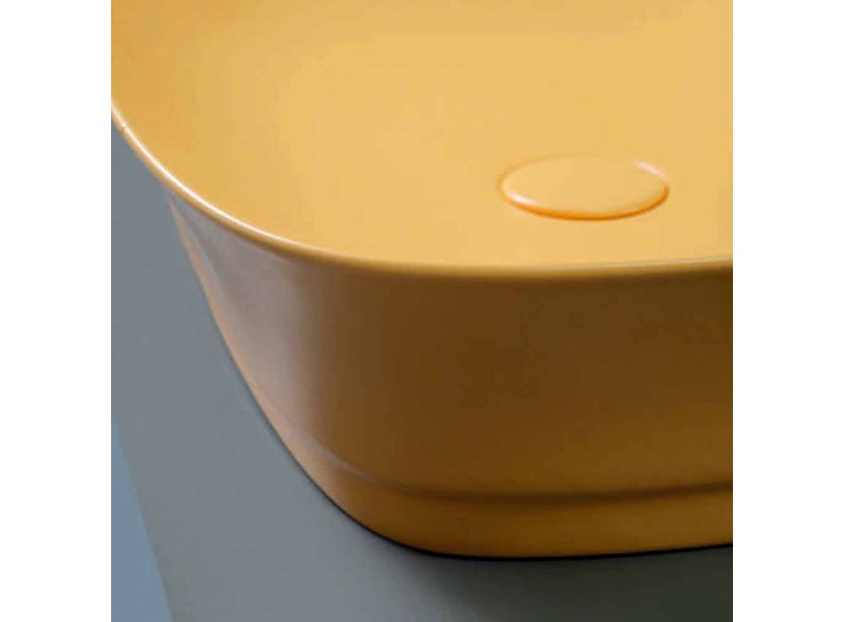 Fyrkantig bänkdesignhandfat i färgad keramik tillverkad i Italien - Zarro Viadurini