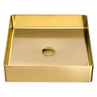 Fyrkantigt tvättställ i rostfritt stål i olika utföranden - Calendula Viadurini