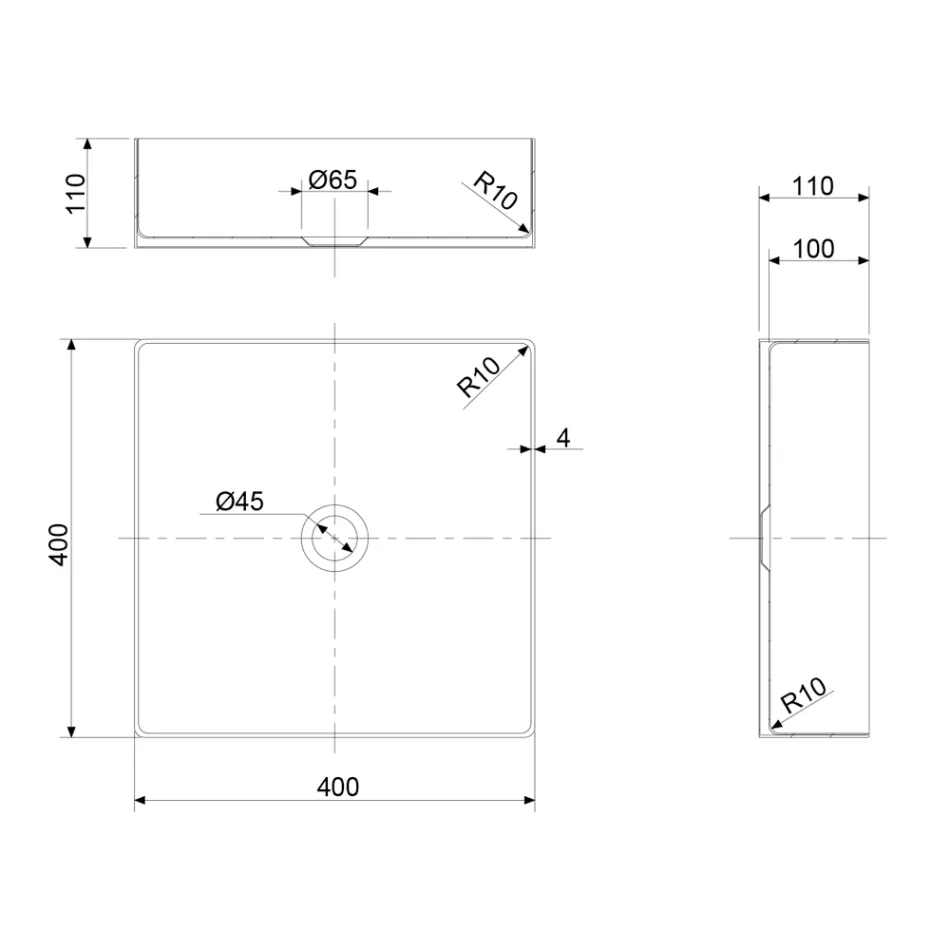Fyrkantigt tvättställ i rostfritt stål i olika utföranden - Calendula Viadurini