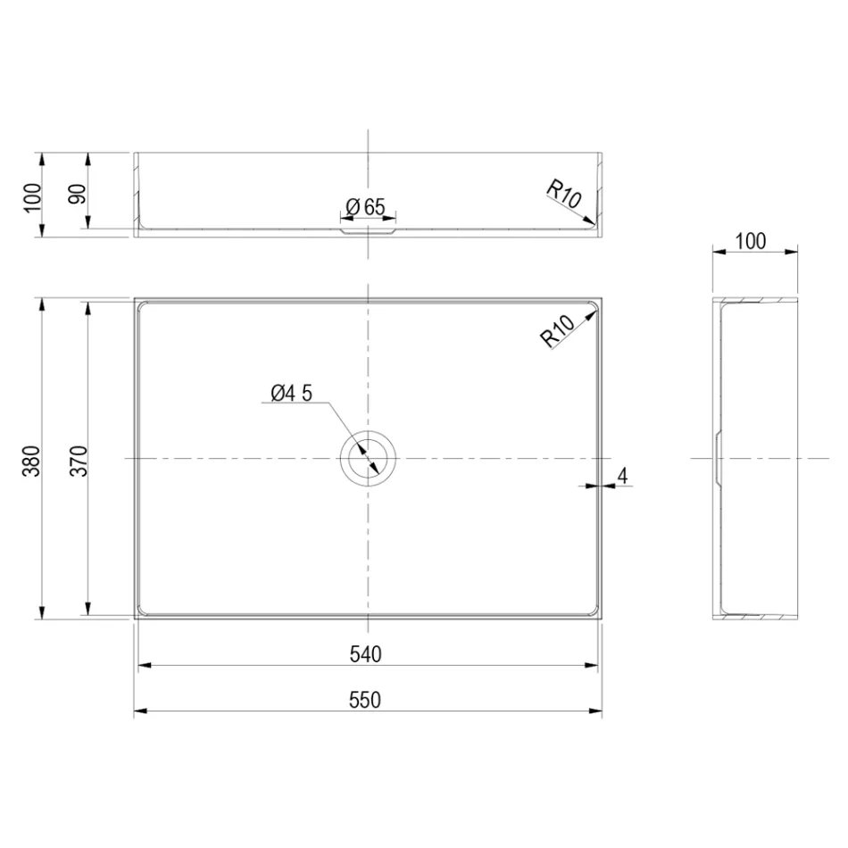 Rektangulärt tvättställ i rostfritt stål i olika ytbehandlingar - Camellia Viadurini