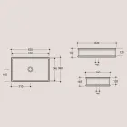 Rektangulärt tvättställsbänk i polerad keramik tillverkad i Italien - Debora Viadurini