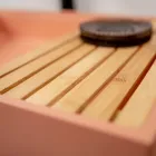 Rektangulärt Bänkskiva Tvättställ Tillverkat av Mali Orange Terrazzo - Azalea Viadurini