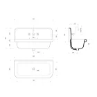 Rektangulära handfat keramiska vägg modern stil Henry Viadurini