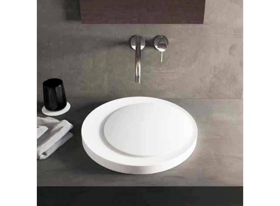Design fristående runt badrum handfat tillverkat i Italien Crema Viadurini