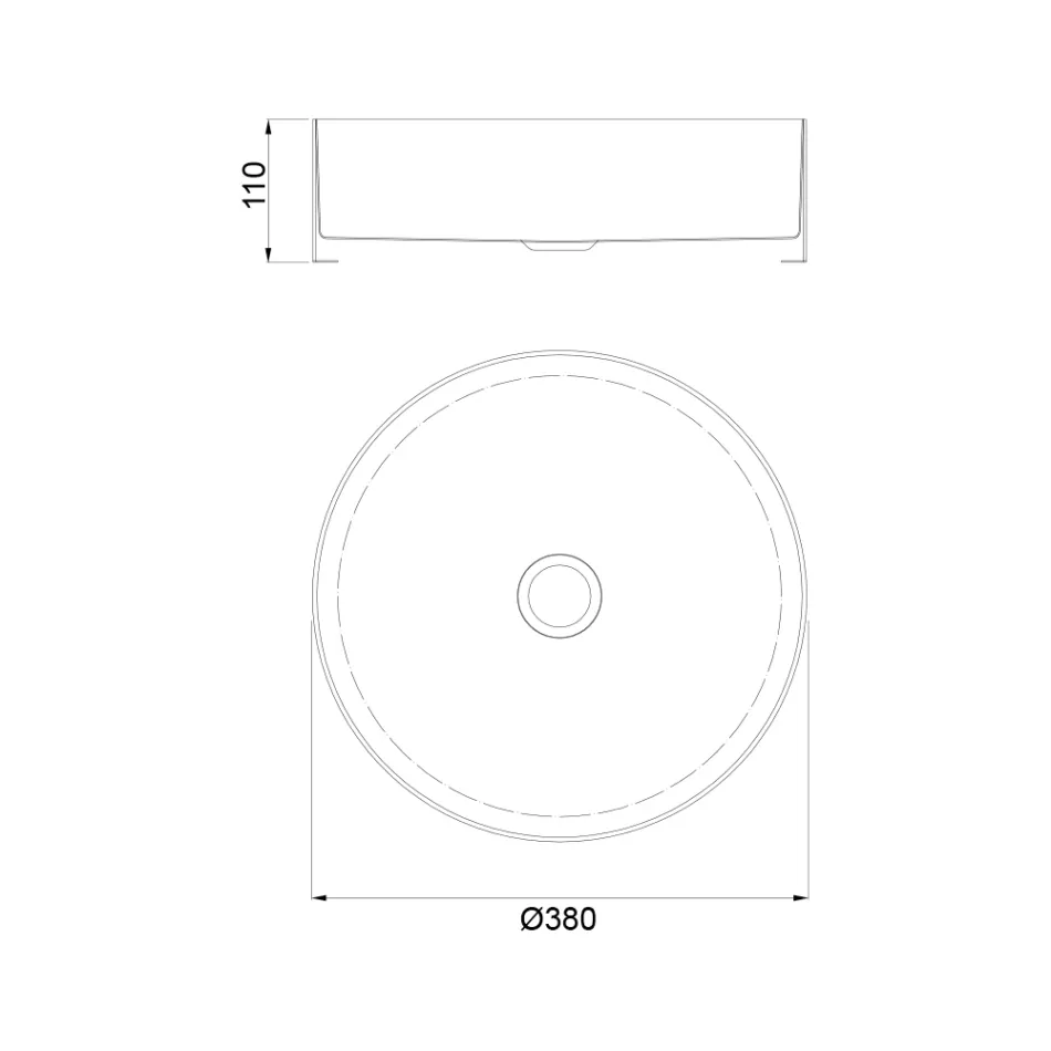 Rund bänkskiva tvättställ i rostfritt stål i olika utföranden - Fiordaliso Viadurini