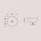 Runt bänk tvättställ i färgad keramik L 40 cm - Chicco Viadurini