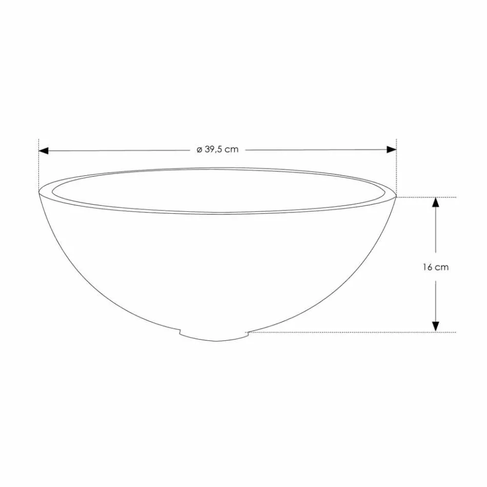 Runt tvättställ i bänkskivan i hartsoptisk vit yta - cirkel Viadurini