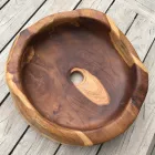 Modern bänkskiva i naturligt polerat naturligt teak - Zino Viadurini