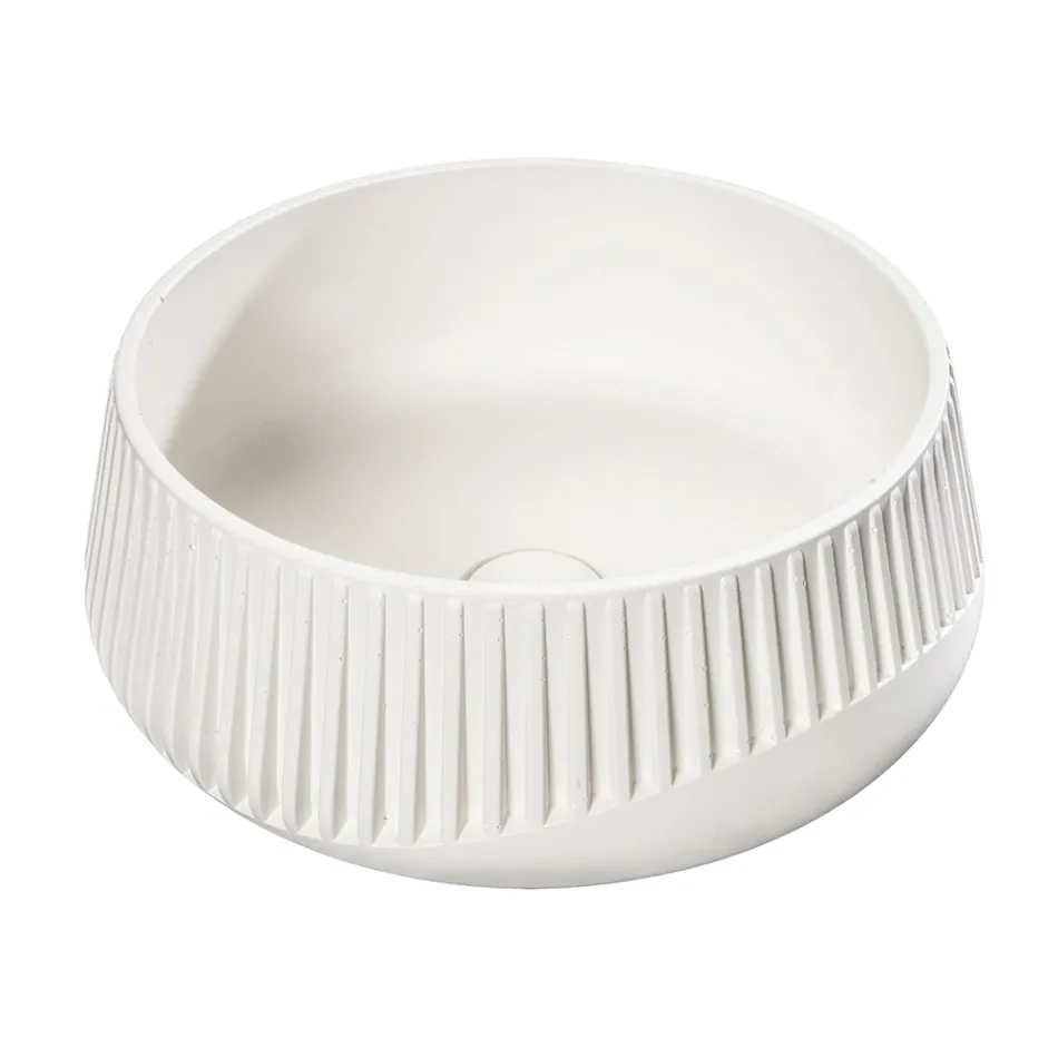 Runt tvättställ av cement och harts - Ibisco Viadurini