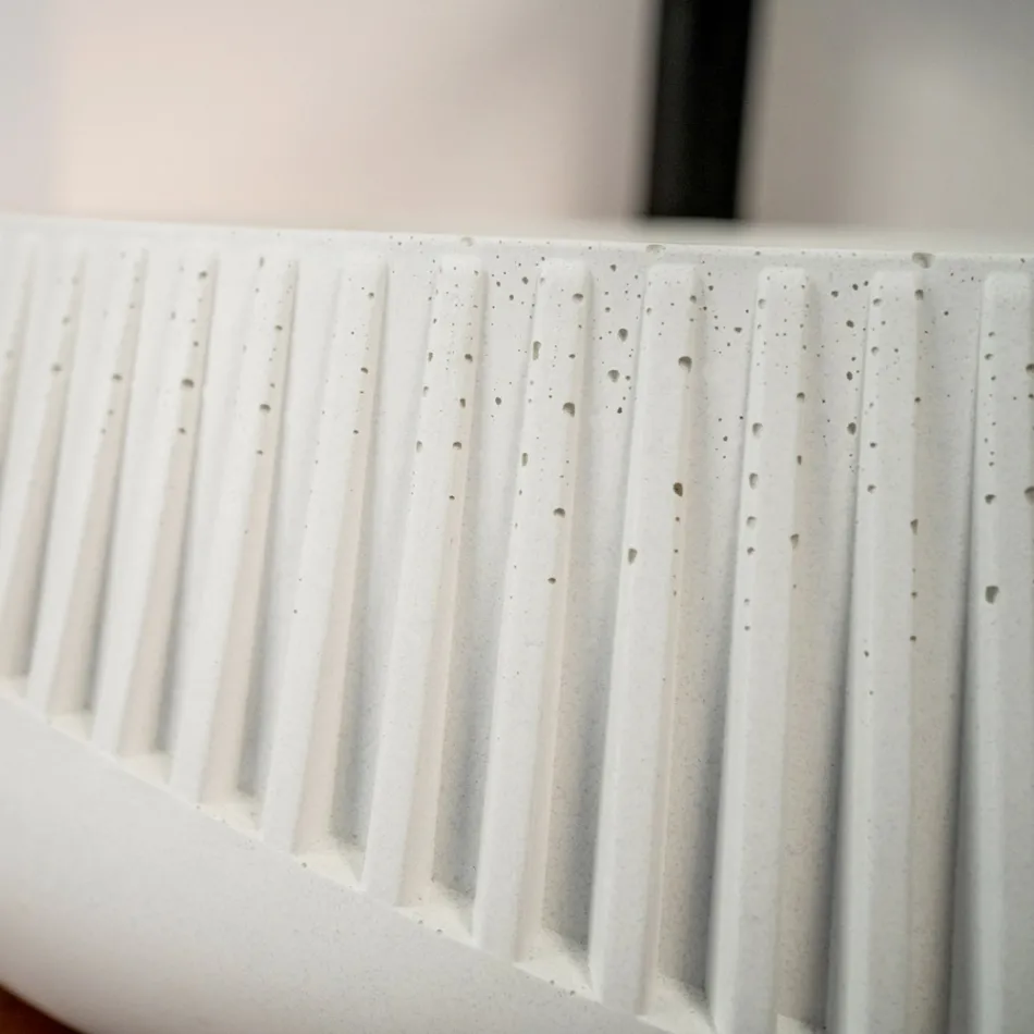 Runt tvättställ av cement och harts - Ibisco Viadurini