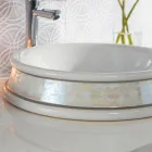 Halvt infällt handfat i Fire Clay Made in Italy - Erasmo Viadurini