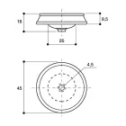 Halvinfällt designtvättställ i handmålad eldlera tillverkad i Italien, Manilo Viadurini