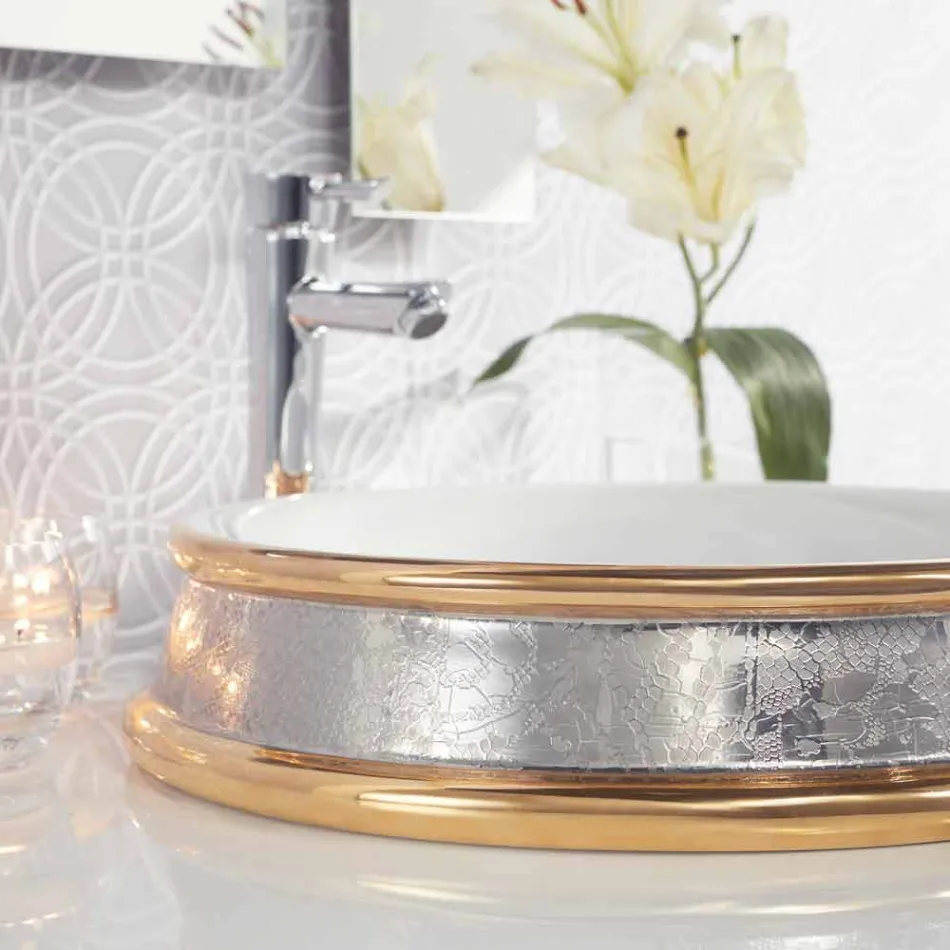 Design semi-försänkta sjunker i brandlera handgjorda i Italien, Manilo Viadurini