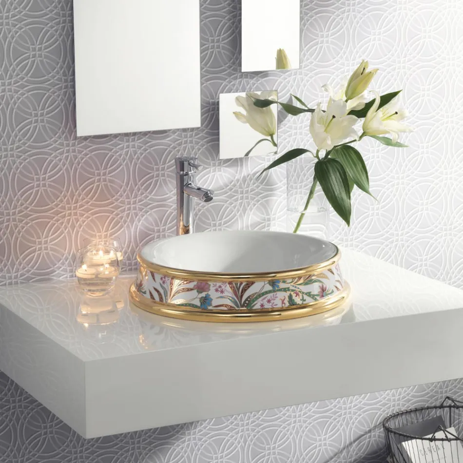 Halvt infällt tvättställ i olika utföranden i Fire Clay Made in Italy - Erasmo Viadurini