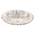 Halvt infällt tvättställ i Fire Clay med gyllene spiral Tillverkad i Italien - Principe Viadurini