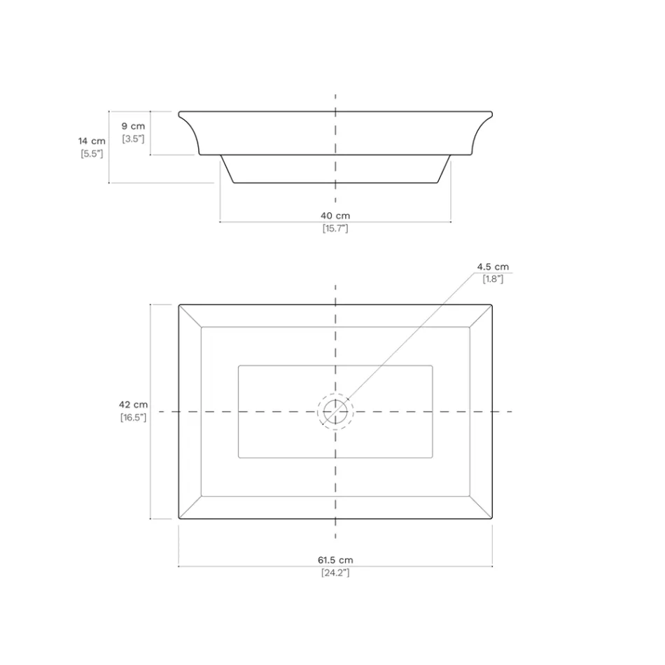 Halvförsänkt tvättställ i Fire Clay av olika ytbehandlingar tillverkade i Italien - Ultima Viadurini