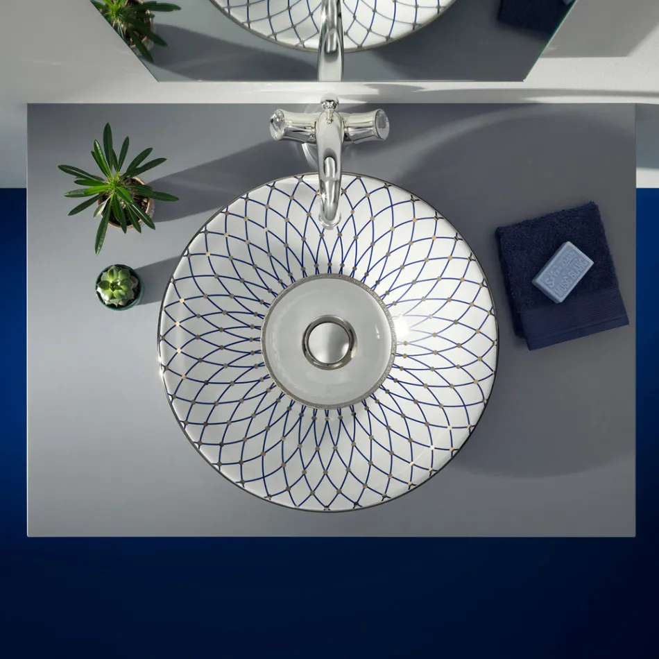 Halvt infällt tvättställ i Fire Clay i olika utföranden Made in Italy - Capatosta Viadurini