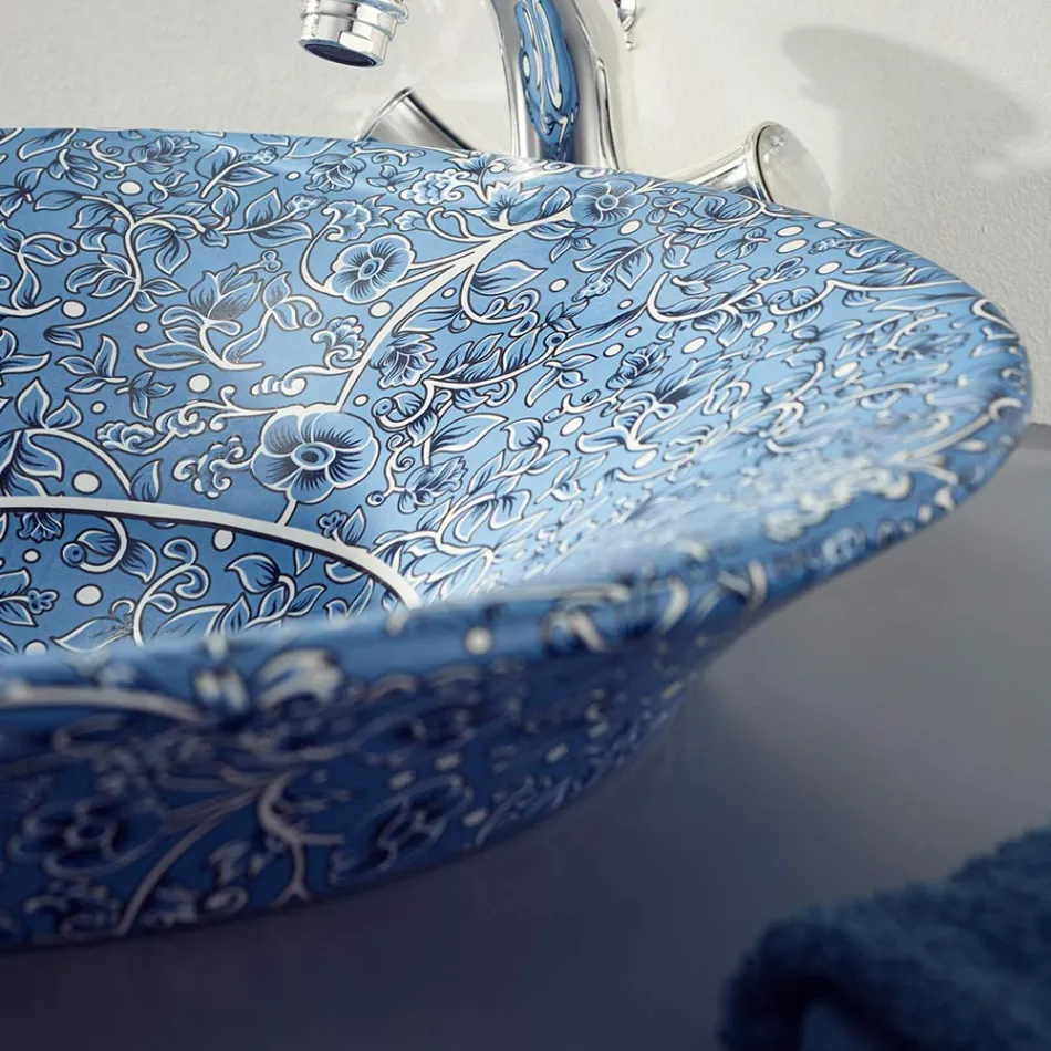 Halvt infällt tvättställ i Fire Clay i olika utföranden Made in Italy - Capatosta Viadurini