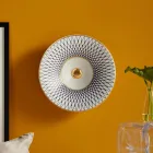 Halvt infällt tvättställ i franskt porslin av högsta kvalitet - Pausa Viadurini