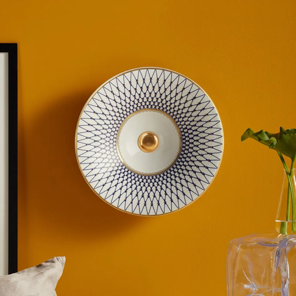 Halvt infällt tvättställ i franskt porslin av högsta kvalitet - Pausa Viadurini