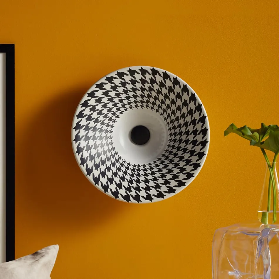 Halvinfällt tvättställ i franskt porslin av högsta kvalitet - Pausa Viadurini