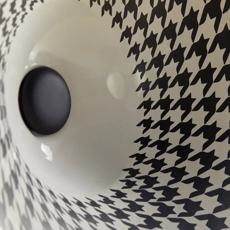 Halvinfällt tvättställ i franskt porslin av högsta kvalitet - Pausa Viadurini