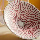 Halvinfällt tvättställ i franskt porslin av högsta kvalitet - Pausa Viadurini