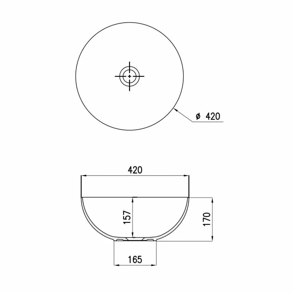 Sfärisk keramisk bänkskål Ø40cm Tillverkad i Italien Leivi Viadurini