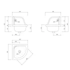 Vintage färgad keramisk kantig vägghängd handfat 42 cm - Angelino Viadurini