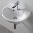 Vägghängd vit keramisk diskho med elegant modern design - Silica Viadurini