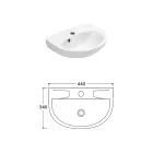 Vägghängd vit keramisk diskho med elegant modern design - Silica Viadurini