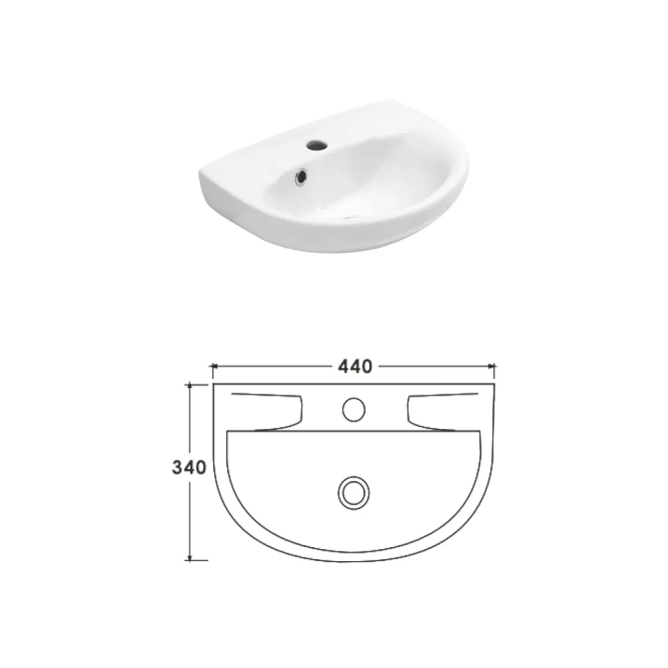 Vägghängd vit keramisk diskho med elegant modern design - Silica Viadurini