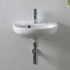 Vägghängd vit keramisk diskho med elegant modern design - Silica Viadurini