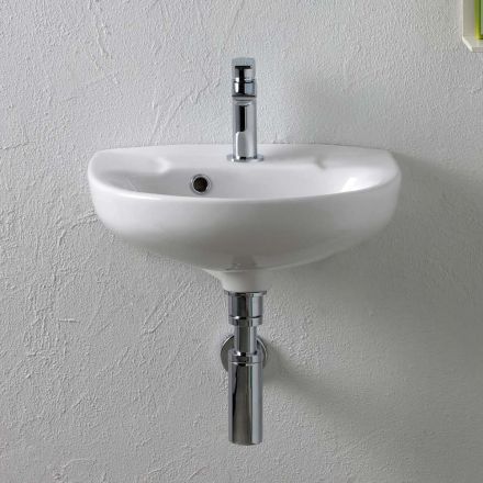 Vägghängd vit keramisk diskho med elegant modern design - Silica Viadurini
