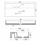 Handfat i modern design keramiska Sun 100x45 cm Made in Italy Viadurini