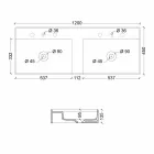 Handfat i modern design keramiska Sun 120x45 cm Made in Italy Viadurini