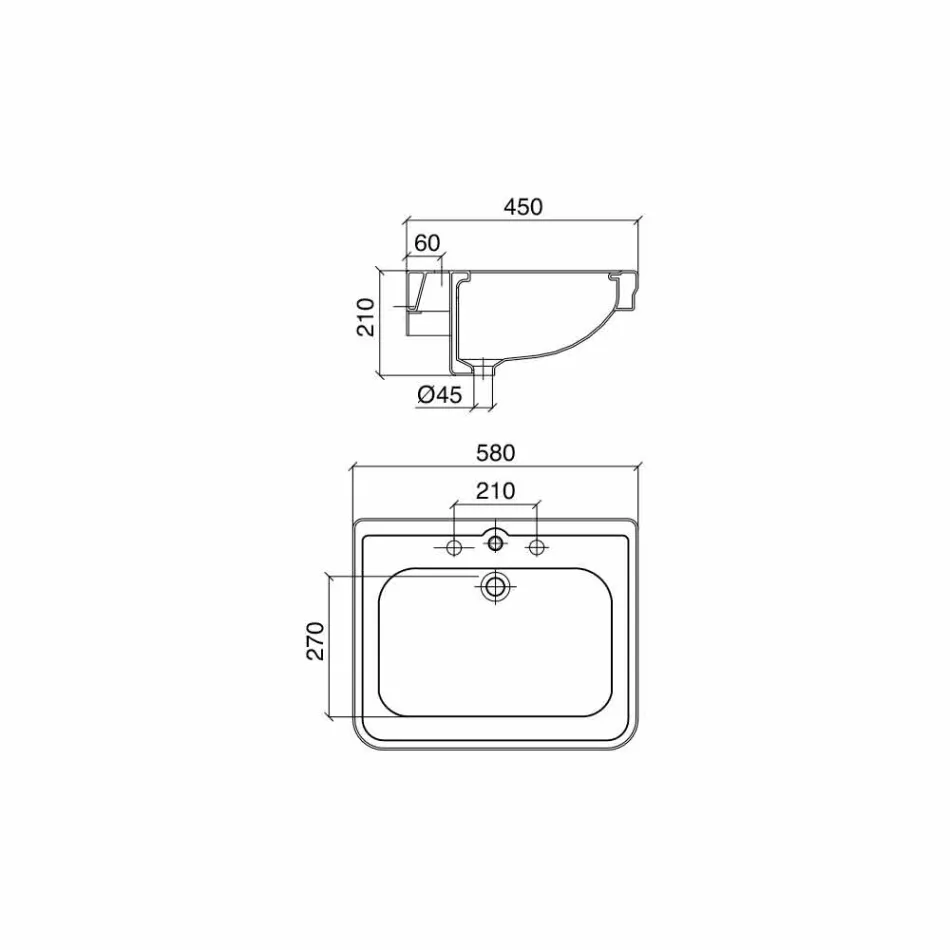 Väggfat i vintage stil i vit keramik tillverkad i Italien - Marwa Viadurini