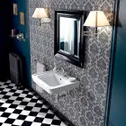 Väggfat i vintage stil i vit keramik tillverkad i Italien - Marwa Viadurini