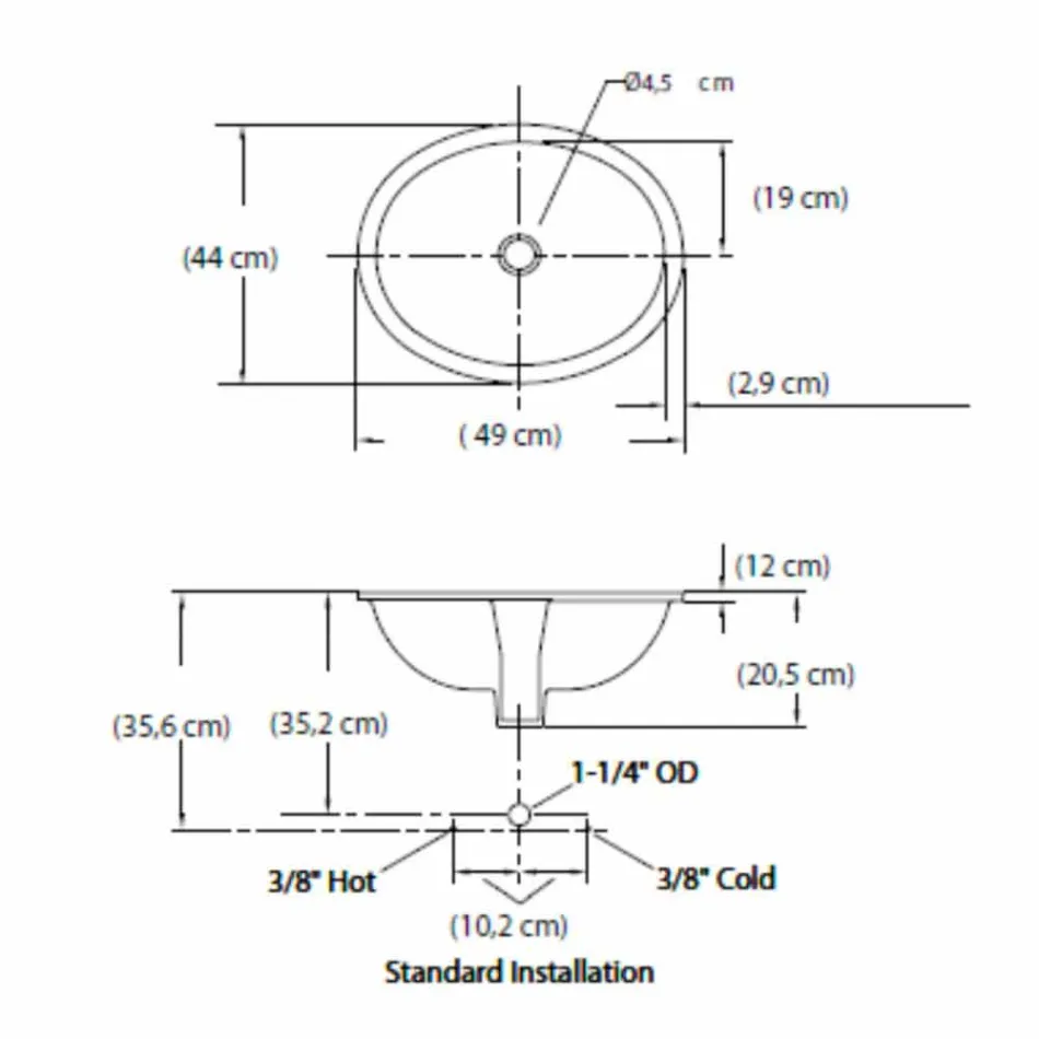 Undermount handfat i brandlera och guld handgjorda i Italien, Egeiska havet Viadurini