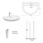 Vit keramisk piedestaldiskho med elegant modern design - Silica Viadurini