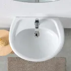 Vit keramisk piedestaldiskho med elegant modern design - Silica Viadurini