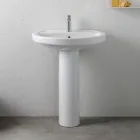 Vit keramisk piedestaldiskho med elegant modern design - Silica Viadurini