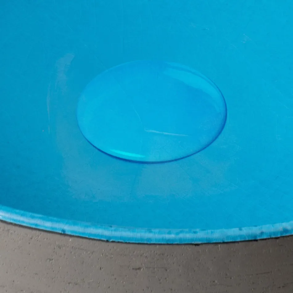 Bänkskåpstvättställ i mörk Raku Tillverkat i Italien - Drip Viadurini