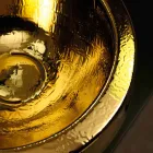 Design runt tvättställ i förgyllt Italien Elisa keramik Viadurini