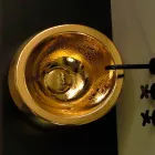 Design runt tvättställ i förgyllt Italien Elisa keramik Viadurini