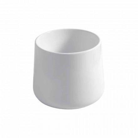 Runt bänkskål i vit eller färgad Oliena keramik Viadurini