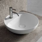 Runt tvättställ i bänkskivor i keramik Tillverkat i Italien för badrummet - Omarance Viadurini